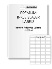 80000 Labels - 1000 sheets 80 UP  1 3/4"x 1/2" Blank White Return Address Labels