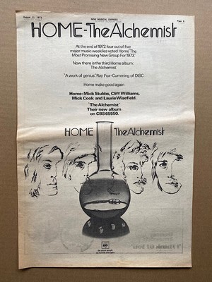HOME THE ALCHEMIST POSTER SIZE Original Musik Presse Werbung von 1973 für die Al