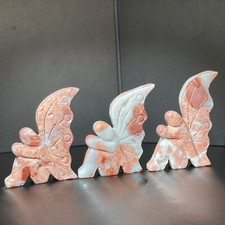 226G Rare Carving  Fairy crystal Skull Reiki 3pc