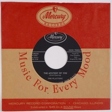 THE PLATTERS: Only Because / The Mystery Of You US Mercury Doo Wop 45 NM- HEAR