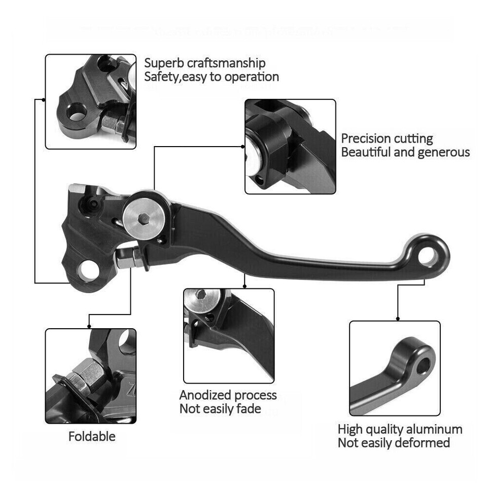 CNC Pivot Clutch & Brake Levers For Honda CRF125F (2014-2018) – Black Anodized, Tophome