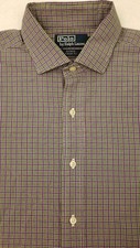 Polo Ralph Lauren Mens Large Estate Classic Fit Long Sleeve Button Front Plaid