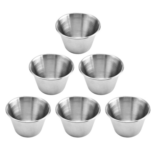 6 Pcs Dip-Sauce-Becher Saucenbecher Aus Edelstahl Salatsoßenbecher - Picture 11 of 12