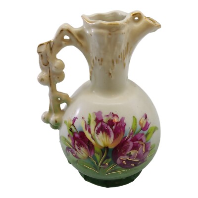 VTG Made in Austria Small Pitcher Tulips Floral READ!! 