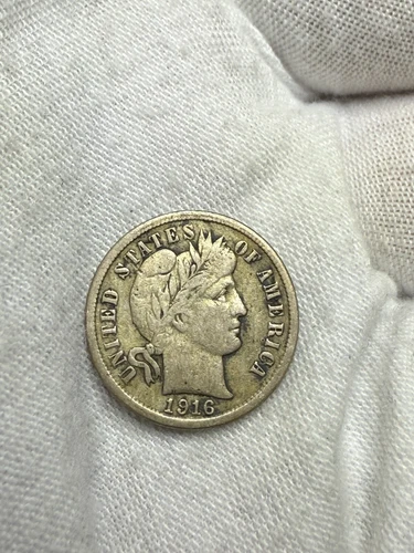 1916 S Silver Barber Dime Fine + Condition Full Liberty** T116