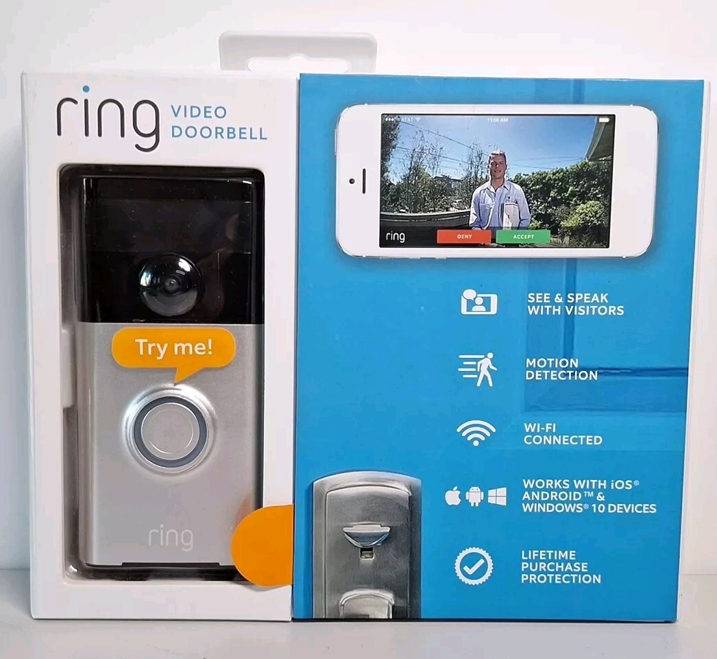 Ring Video Doorbell 720p HD Satin Nickel Security Camera