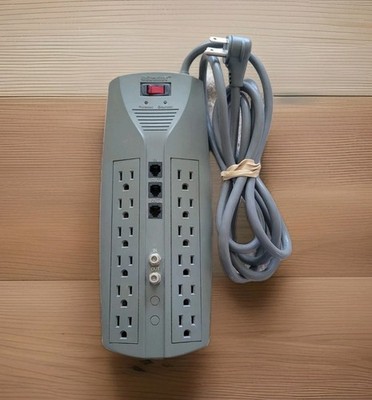 STRATITEC Power Strip 12 Outlet Surge Protector On/Off Light Up Switch Plug In