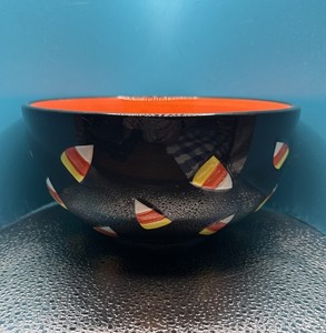 Halloween Candy Bowl (Decorative Use Only) Candy Corn Pattern