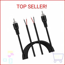 Fancasee RCA to Speaker Wire, 2-Pack 6FT RCA Male Plug Jack Connector to Bare Wi