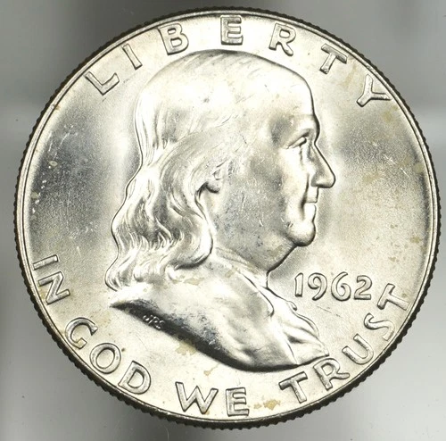 1962-D Franklin Half Dollar 50C 90% Silver Nice BU AU Coin