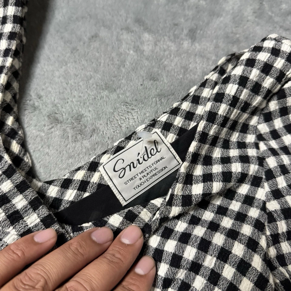 Vestido SNIDEL a cuadros negro con lazo trasero para mujer talla 1 (aprox. S) Hecho en Japón Foto 4 de 4