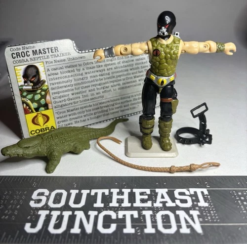 GI Joe 1987 Cobra CROC MASTER 99% complete w/File Card ARAH Vintage Tight Joints