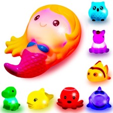 Bath Toys for Toddlers Baby 8 Pack Light Up - Small, Multiple Colors