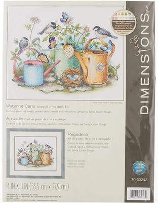 Dimensions Stamped Cross Stitch Kit, Watering Cans - New
