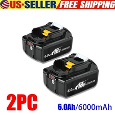 18V 6.0Ah Lithium Ion Battery 2-Pack，Compatible with All Makita 18V Tools