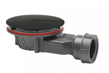 Wirquin Slim+ 90mm Black Touch Dome ABS Shower Waste 30723786 NEW
