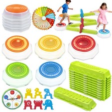 Light Up Stepping Stones for Kids, 15 piece Balance Beams Toddler Stepping St...