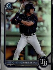 2022 Bowman Draft #BDC-158 Dru Baker Chrome Refractor