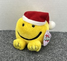 Swibco Puffkins HAPPY Stuffed Plush Yellow Smiley Face Christmas Rare