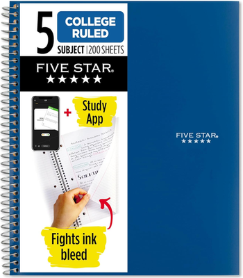 #ad #ad Five Star Spiral Notebook Study App 5 Subject College Ruled Paper 8 1 2quot; X $17.95