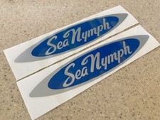 Sea Nymph Vintage Boat Decals Die-cut 2-pak 12 Free Ship Free Fish Decal