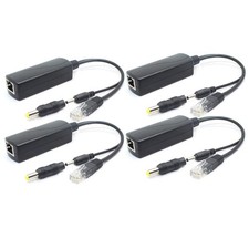 4-Pack 5V PoE Splitter, 48V to 5V 2.4A Adapter, Plug 3.5mm x 1.35mm, 5.5mm x ...