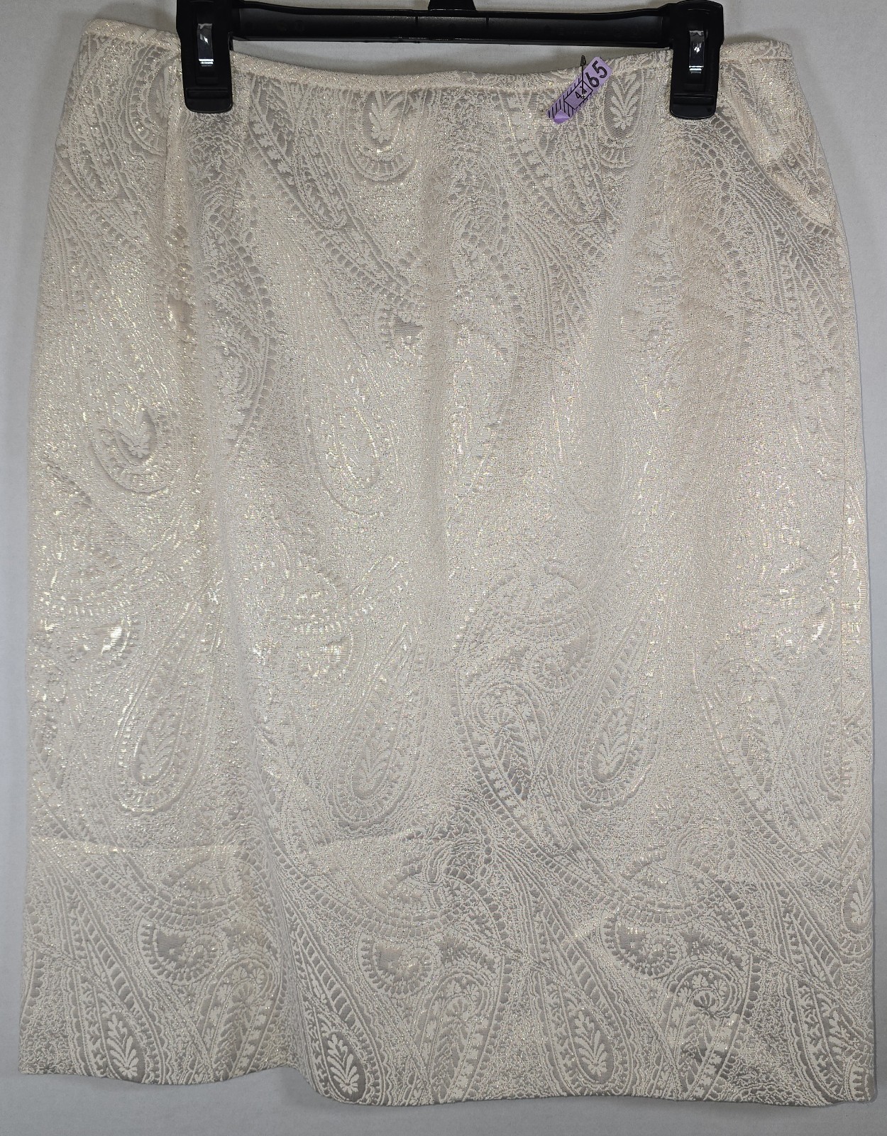 Le Suit 2 Pc Skirt & Jacket 14P Ivory Gold Thread Formal Wedding Career Cocktail