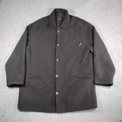 Canali Mens Ribbed Knit Button Front Wool Jacket Black Made in Italy  XL