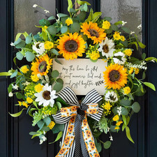 Spring Wreaths for Front Door 24 Inch Handmade Spring Summer Wreath with Artific