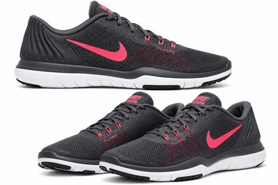 Nike Flex Supreme TR 5 Flywire Training Shoes Womens 6.5 Gray Pink 852467-003