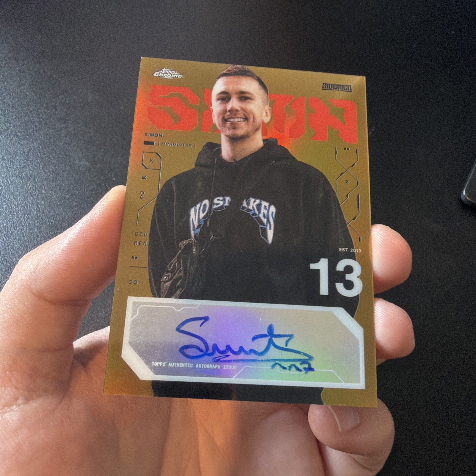 Miniminter On Card Auto /50 Sidemen Topps Chrome