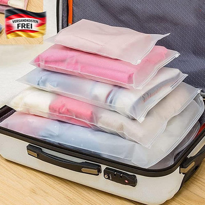 Reise Organizer Set mit 30 Ziplock Taschen für Kleidung und Zubehör, 5 Größen