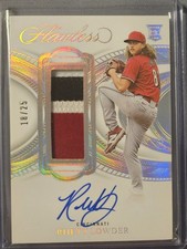 2025 Panini Flawless Prominent Swatch PSS-RL Rhett Lowder #/25 RC Patch Auto