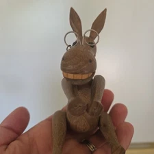 J V Orel 1959 MCM Bojesen Teak Wood Donkey Glasses Articulating Zoo Line Toy