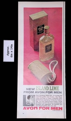 1966 NEW AVON ISLAND LIME AFTER SHAVE LOTION FROM AVON FOR MEN Print Ad 56844