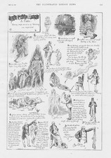 THE GHOST GERM A Victorian Fable, The Evils of Vainglory - Antique Print 1888