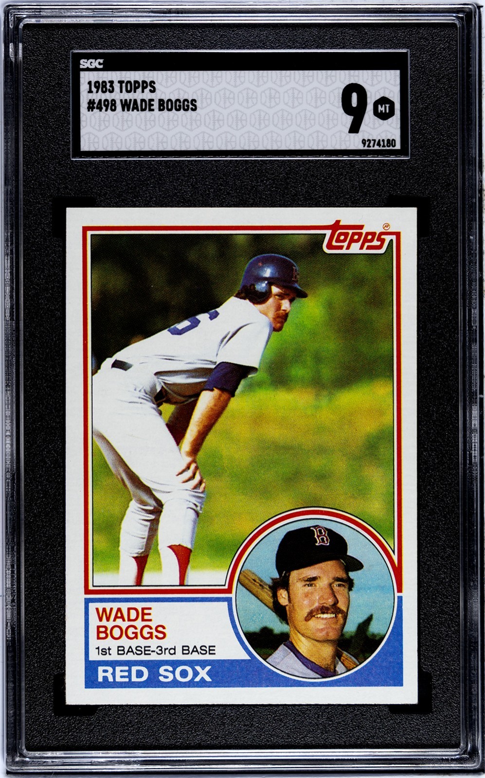 Wade Boggs 1983 Topps #498 (SGC 9) Rookie (RC) Hall of Fame (HOF)