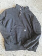 Ariat Sweatshirt Men Gray 1/4 buttons Rebar Pullover Sweater Work Utility XL/TG