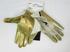 Nike Vapor Jet 8.0 Football Gloves Men's XL GOLD/BLACK SEA GLASS NEW