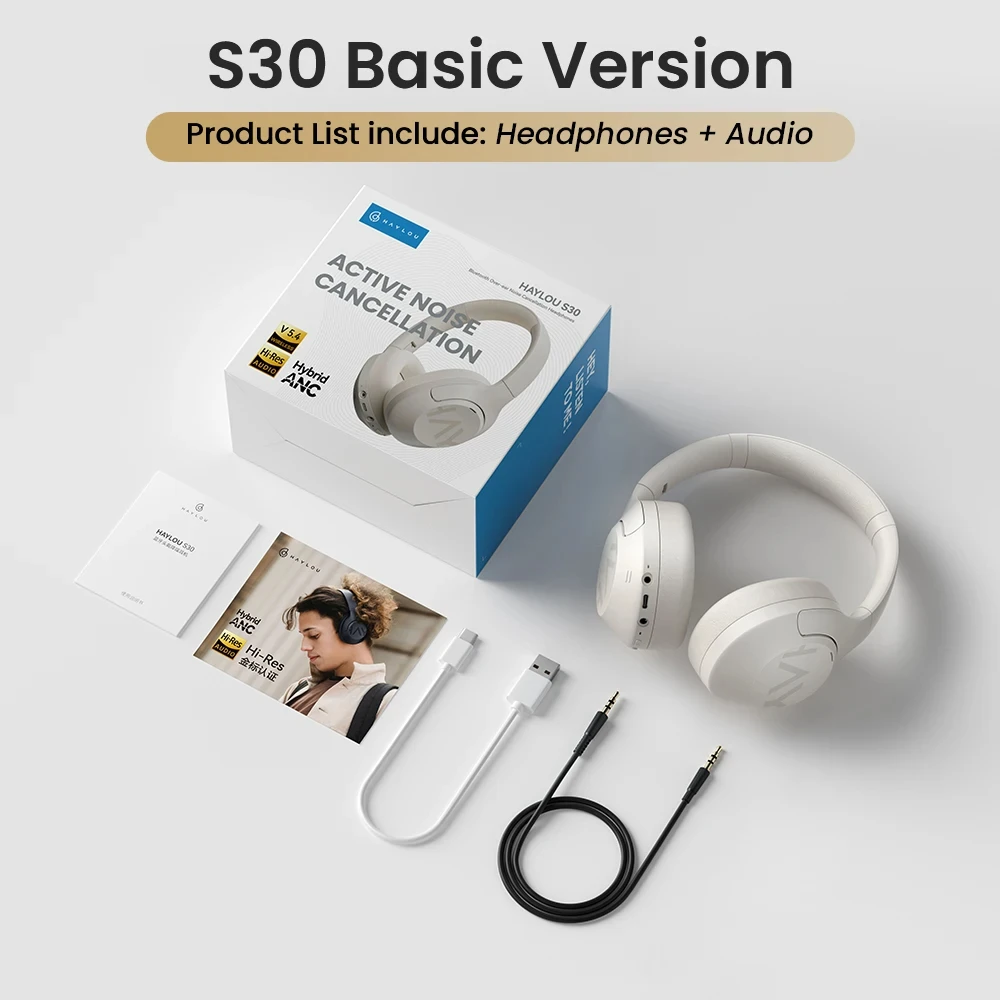S30 Wireless Bluetooth 5.4 Headphones with Mic Hi-Res Noise Cancelling Headsets