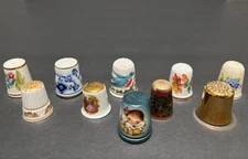 Thimble Collection Lot of 10 Spode England Denmark Cloisonné Limoges Anri Vtg