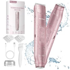 2 in 1 Women Electric Shaver Dual Head Bikini Trimmer for Women IPX7 Waterpro...