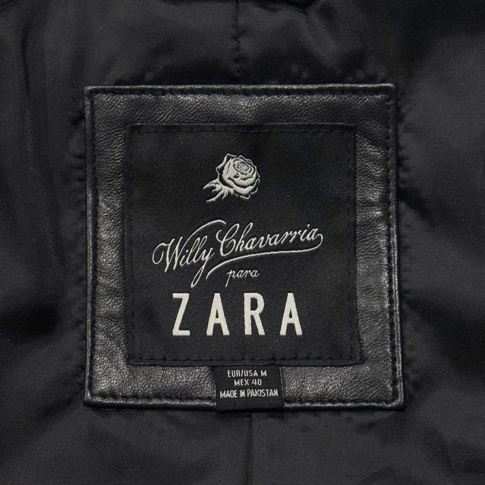 Willy Chavarria x Zara Cropped Fit Nappa Leather Jacket Medium image 3