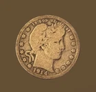 1914-D Barber Quarter Silver .900