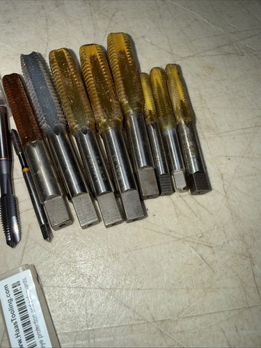 Lot of 36 New/Used Straight/Spiral Flute Plug Taps Various Sizes Machinists Tool - Afbeelding 6 van 13