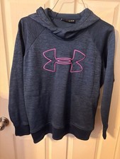 Under Armour Women's ColdGear Fleece Big Logo Hoodie Blue XL