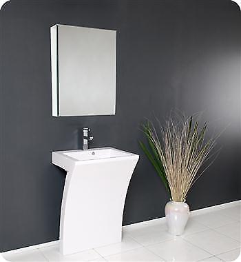 Fresca Fvn5024wh Quadro White Pedestal, Vanity Cabinet For Pedestal Sink