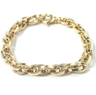 Ladies 9ct Gold Bracelet 7.5 Inch Fancy Link 7.2mm Wide Fancy 8.1g