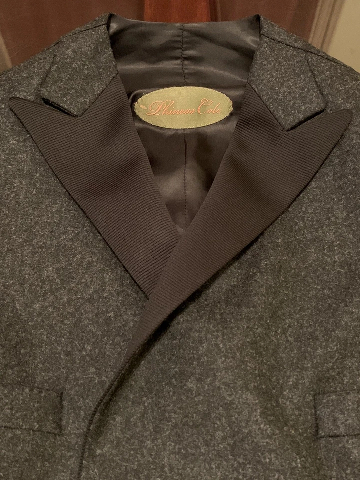 Paul Stuart Phineas Cole Sz Small 100% Wool Double Breasted Vest Charcoal Gray - Image 4 of 4