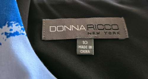 DONNA RICCO NEW YORK Royal Blue Black Gray White Sleeveless Dress, 10 - Picture 4 of 4